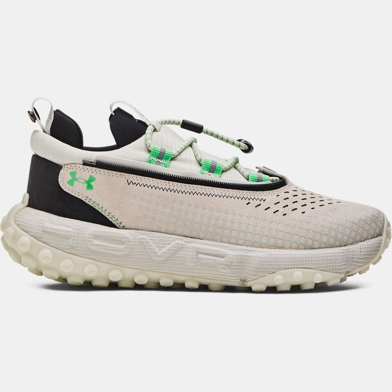Unisex  Under Armour  HOVR™ Summit Fat Tire Delta Running Shoes White Clay / Black / Green Screen 8